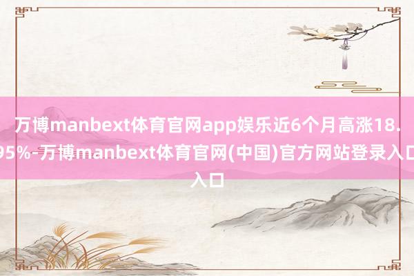 万博manbext体育官网app娱乐近6个月高涨18.95%-万博manbext体育官网(中国)官方网站登录入口